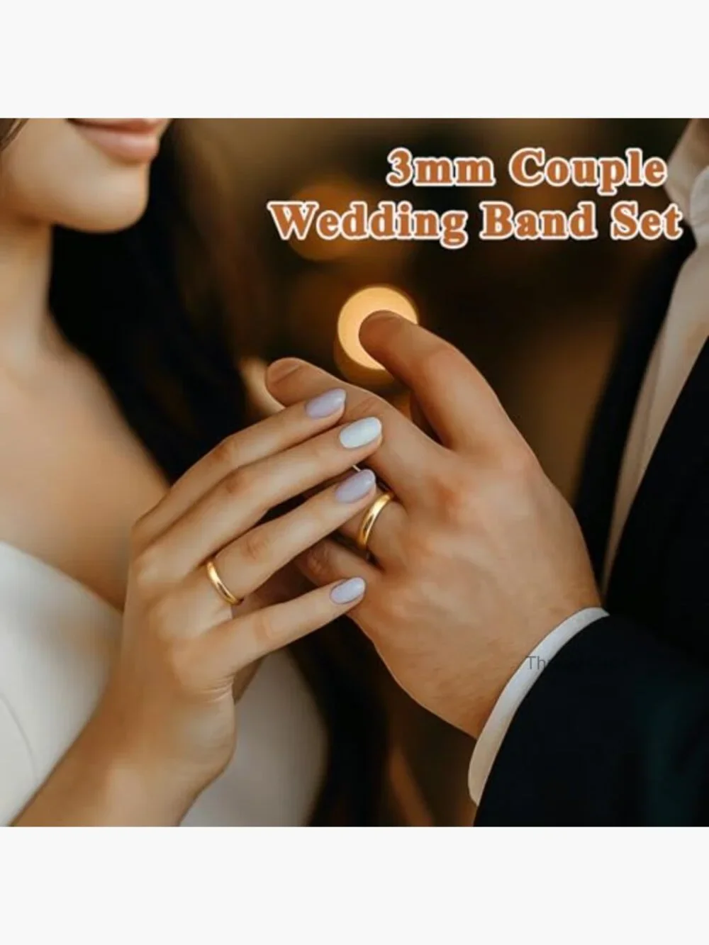 Non Tarnish Gold Stackable Ring Set Wedding Band 1mm 3mm 5mm Comfort Fit Size